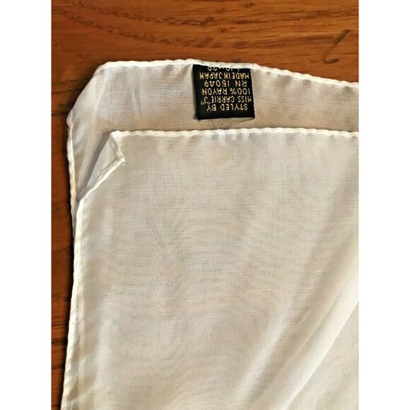 Vintage Styled by Miss Carrie J Rayon Sheer Ivory 30" x 30" Scarf - Picture 5 of 12